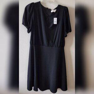 Ann Taylor Loft Black Dress Women's Puffy Sleeve size 6 New